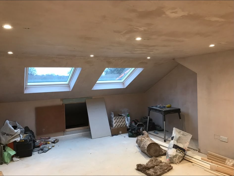 Recessed LED downlights installed and wired into a finished ceiling