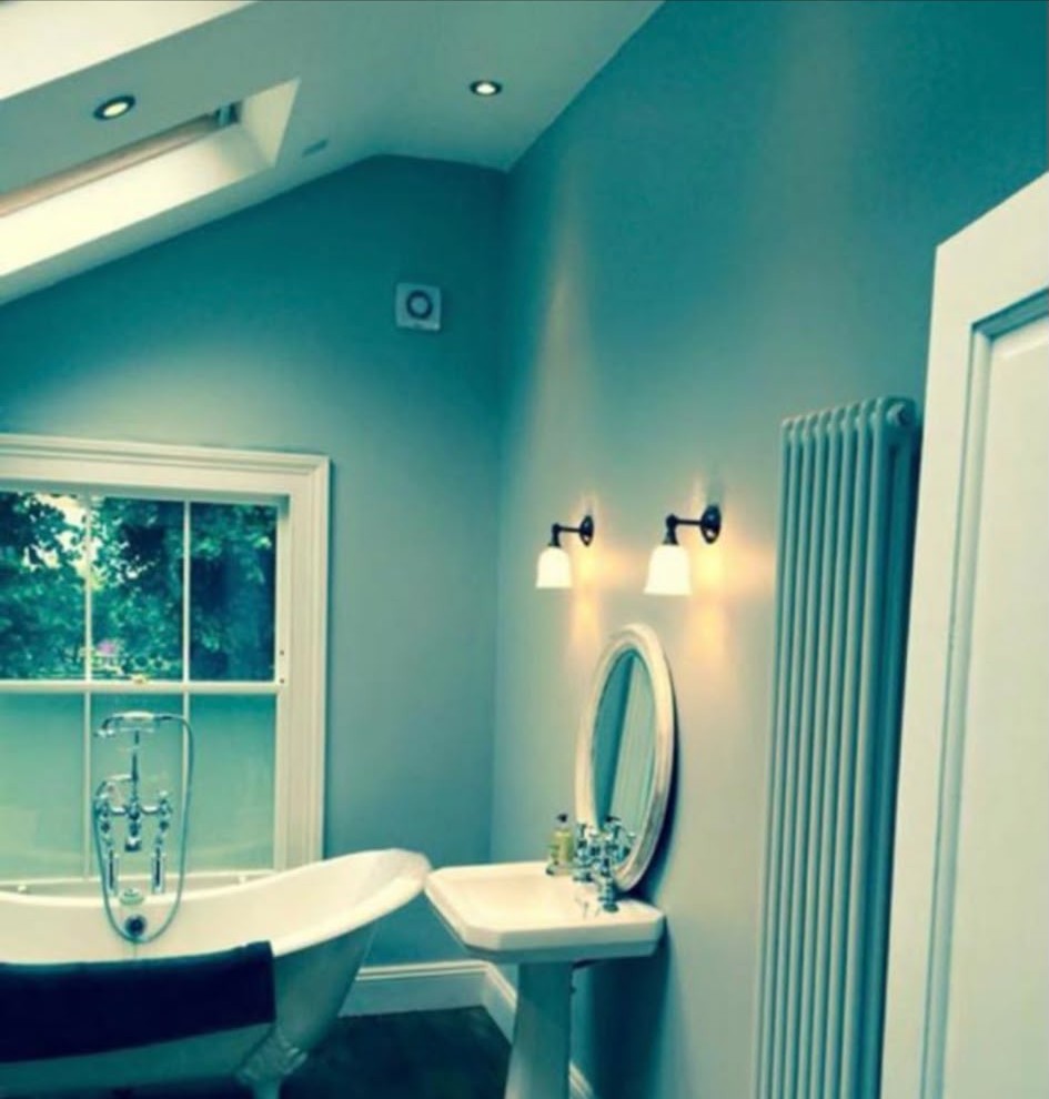 Wall light installation completed and switched in a finished room