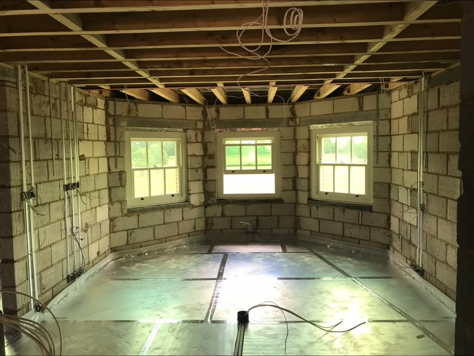Shell of a property being prepared for a full rewire
